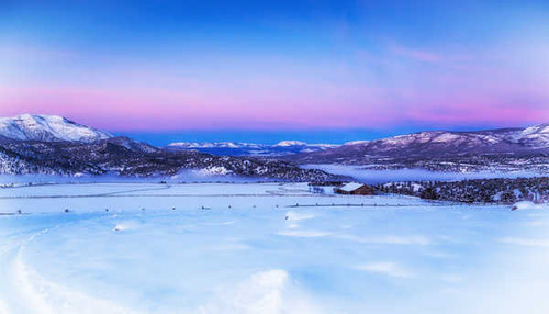 Jual Poster winter mountains landscape blue hour cold morning 4k 5k WPS