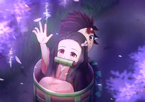 Poster Nezuko Kamado Tanjirou Kamado Anime Demon Slayer Kimetsu no Yaiba APC005