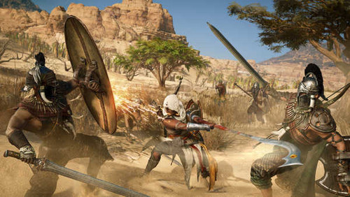 Jual Poster Assassin's Creed Origins Battles Warriors Swords 1ZM0121