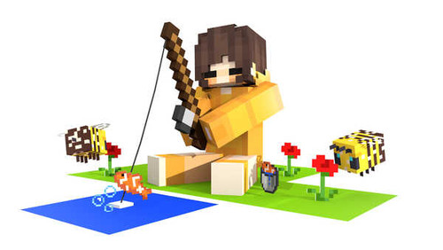 Jual Poster Bee Fishing Minecraft Video Game Minecraft 1079066APC