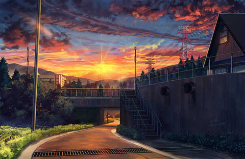Poster Original (Anime) Road Stairs Anime Original APC