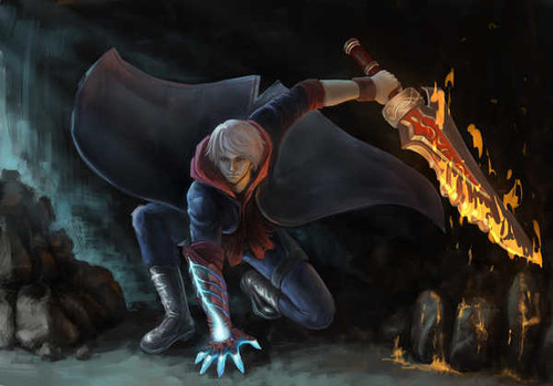 Jual Poster Devil May Cry 4 Warriors Fire Nero Swords Cloak 1ZM0424