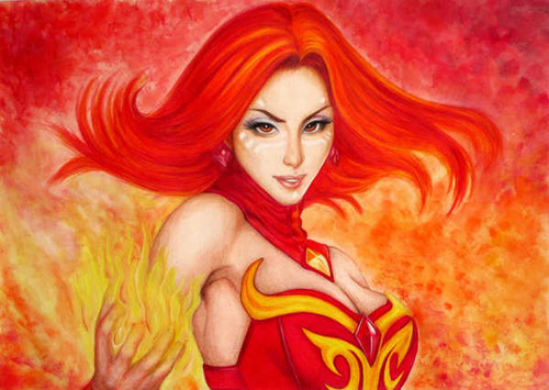 Jual Poster DOTA 2 Lina Redhead girl 1ZM0544
