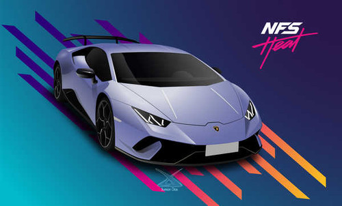 Jual Poster Lamborghini Vector Graphics Need for Speed Heat 1ZM1083