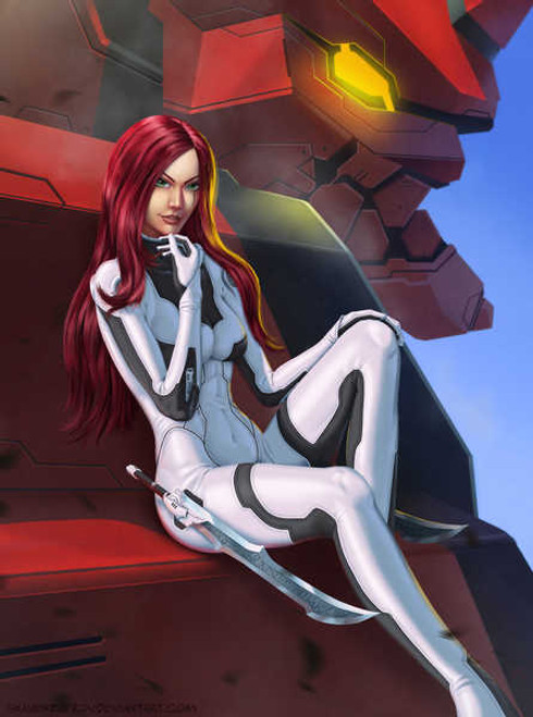 Jual Poster League of Legends Katarina Redhead girl Sitting 1ZM1140