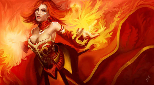 Jual Poster Lina DOTA 2 Fire Magic Redhead girl 1ZM1184