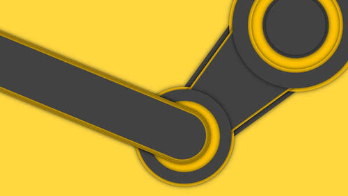 Jual Poster steam logo yellow minimal 9681WPS