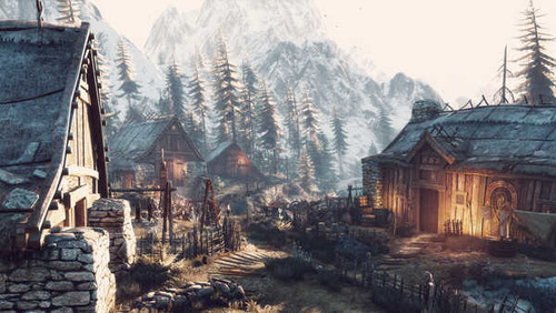 Jual Poster The Witcher 3 Wild Hunt Houses Winter Getaway 1ZM1851