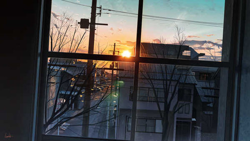 Poster Sunset Anime Original APC001A