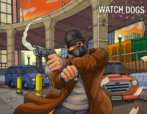 Jual Poster Watch Dogs Men Pistols 1ZM2422 Jual Poster Watch Dogs Men Pistols 1ZM2422