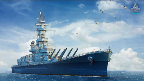 Jual Poster World Of Warship Ships Alabama American 1ZM2565