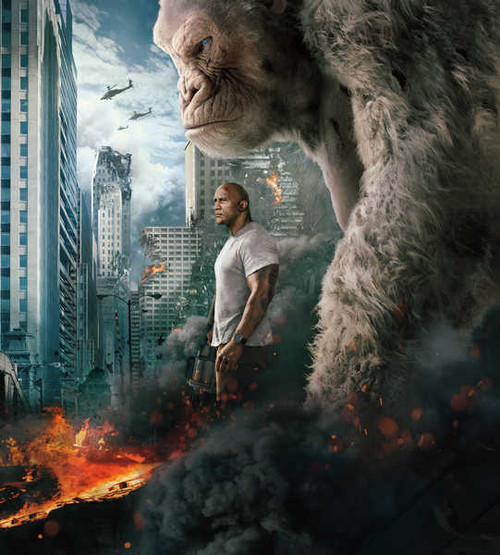 Jual Poster dwayne johnson rampage white gorilla 5k WPS