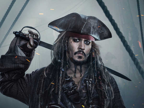 Jual Poster Jack Sparrow Johnny Depp Movie Pirates Of The Caribbean Dead Men Tell No Tales APC001
