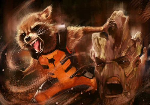 Jual Poster groot rocket raccoon guardians of the galaxy artwork WPS