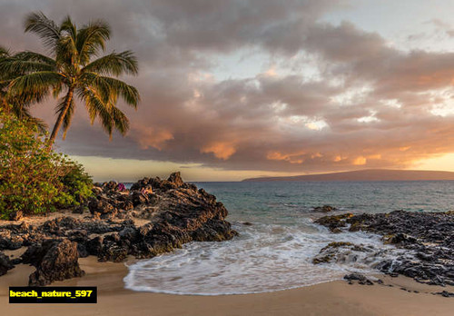 jual poster pemandangan pantai beach 597