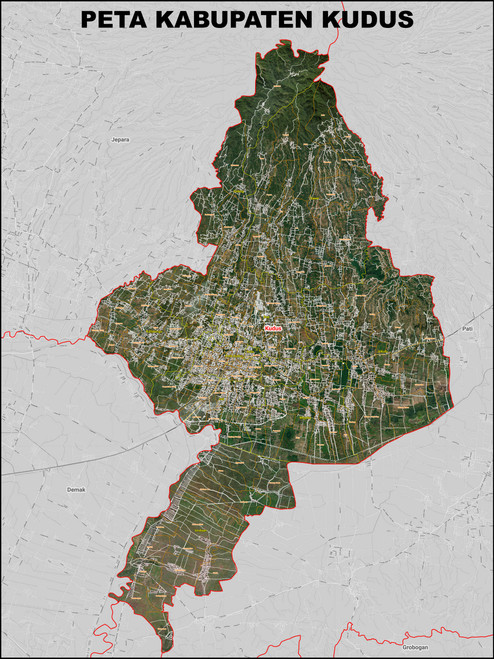Peta Kabupaten Kudus satelit Kecamatan dan Kelurahan
