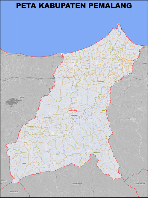Peta Kabupaten pemalang Kecamatan dan Kelurahan