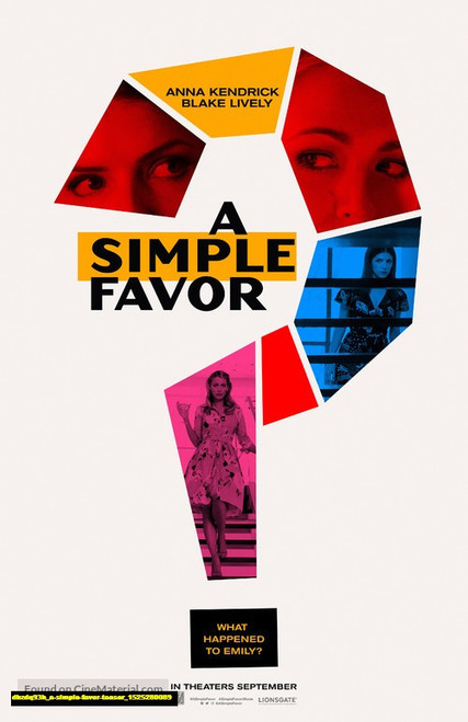Jual Poster Film a simple favor teaser (dhzdq93h)