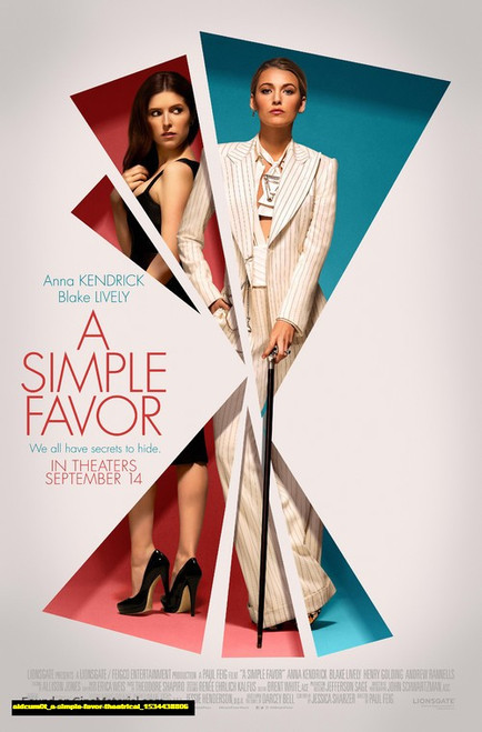 Jual Poster Film a simple favor theatrical (aldcum0t)