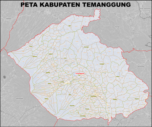 Peta Kabupaten Temanggung Kecamatan dan Kelurahan