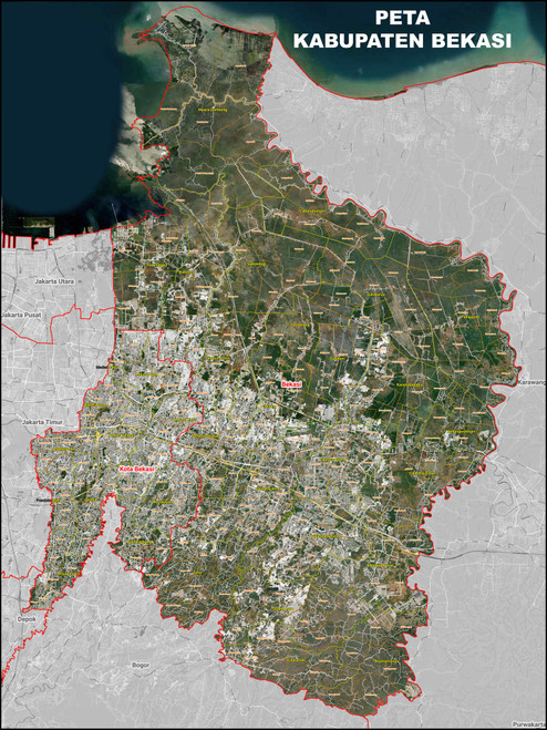 Peta Kabupaten Bekasi Satelit Kecamatan Dan Kelurahan