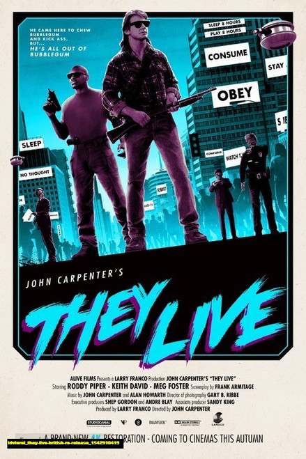 Jual Poster Film they live british re release (ldvinrei)