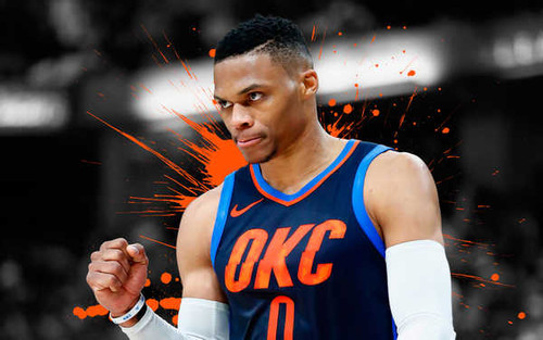 Jual Poster NBA Oklahoma City Thunder Russell Westbrook Basketball Russell Westbrook APC002