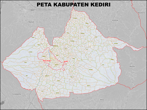 Peta Kabupaten Kediri Kecamatan Dan Kelurahan