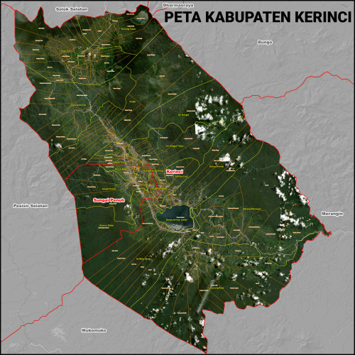 Peta Kabupaten Kerinci Satelit Kecamatan Dan Kelurahan