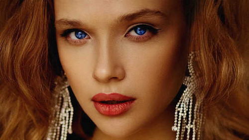 Jual Poster Artistic Blue Eyes Lipstick Woman Women Face APC