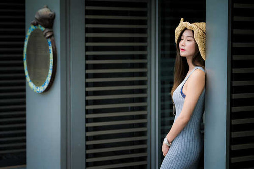 Jual Poster Asian Brunette Girl Hat Model Mood Woman Women Asian APC