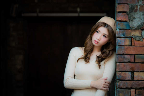 Jual Poster Asian Brunette Girl Hat Model Woman Women Asian APC
