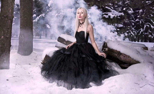 Jual Poster Black Blonde Forest Girl Gothic Ribbon Snow Woman Models Model APC