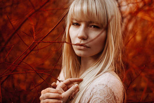 Jual Poster Blonde Brown Eyes Girl Model Woman orange (Color) Models Model APC