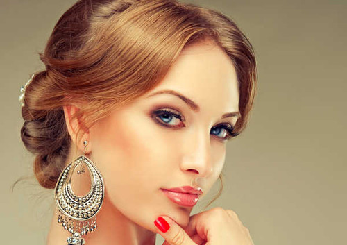 Jual Poster Blue Eyes Earrings Face Girl Makeup Woman Women Face APC