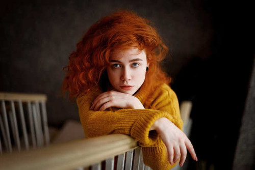 Jual Poster Blue Eyes Girl Model Redhead Woman Models Model APC006