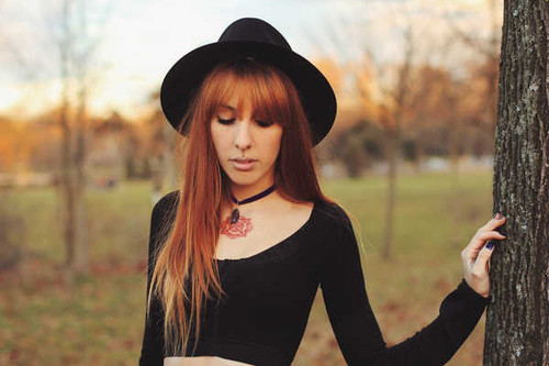 Jual Poster Bokeh Hat Model Redhead Tattoo Woman Models Model APC