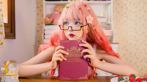 Jual Poster Book Girl Pink Hair Models Model5 APC