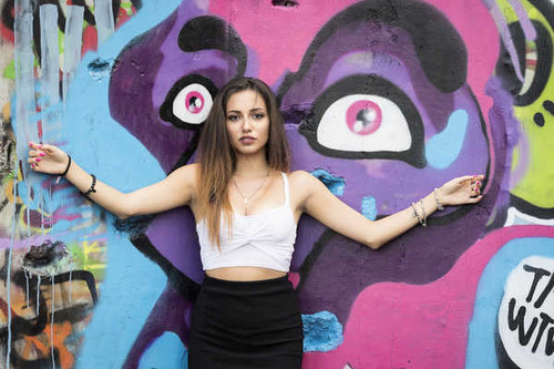 Jual Poster Brown Eyes Brunette Girl Graffiti Model Woman Models Model APC
