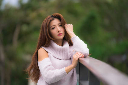 Jual Poster Brunette Depth Of Field Girl Lipstick Model Woman Women Asian APC