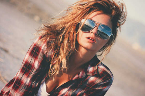Jual Poster Brunette Girl Model Mood Sunglasses Sunny Woman Women Mood APC