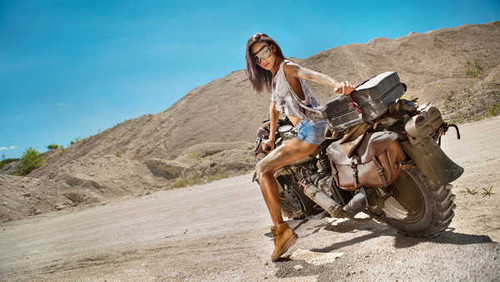 Jual Poster Brunette Girl Model Motorcycle Shorts Woman Motorcycles Girls & Motorcycles APC