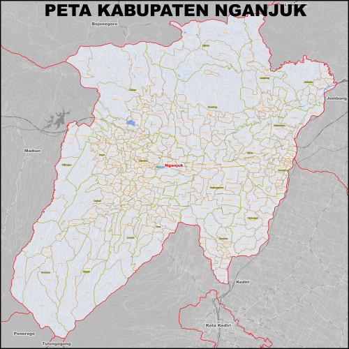 Peta Kabupaten Nganjuk Kecamatan Dan Kelurahan
