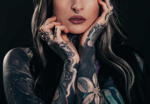 Jual Poster Girl Jewelry Piercing Tattoo Woman Women Tattoo APC08