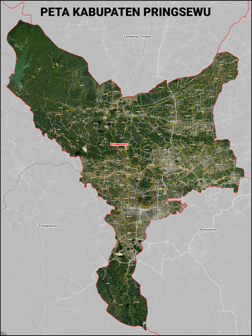 Peta Kabupaten Pringsewu Satelit Kecamatan Dan Kelurahan