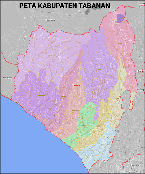 Peta Kabupaten Tabanan Kecamatan Dan Kelurahan