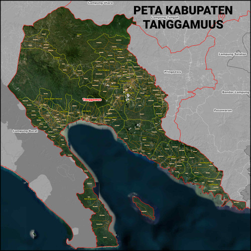 Peta Kabupaten Tanggamus Satelit Kecamatan Dan Kelurahan