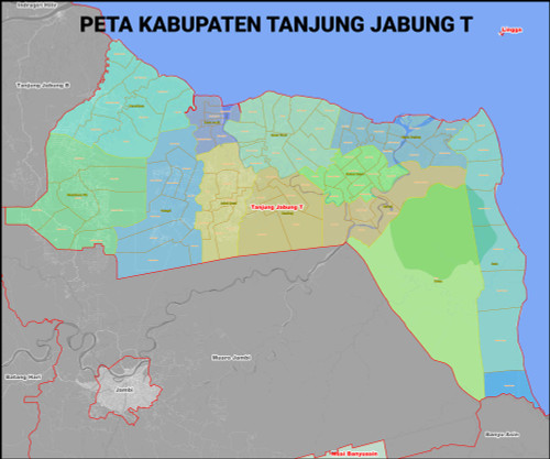 Peta Kabupaten Tanjung Jabung T Kecamatan Dan Kelurahan