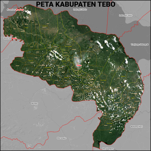 Peta Kabupaten Tebo Satelit Kecamatan Dan Kelurahan