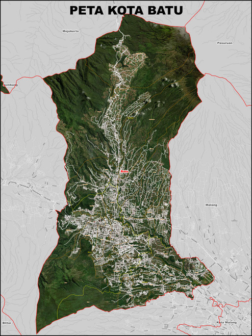 Peta Kota Batu Satelit Kecamatan Dan Kelurahan